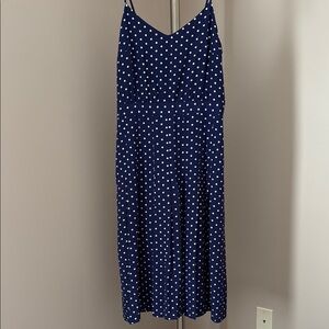 NWOT JCrew Polka Dot Blue Midi Dress Size 4